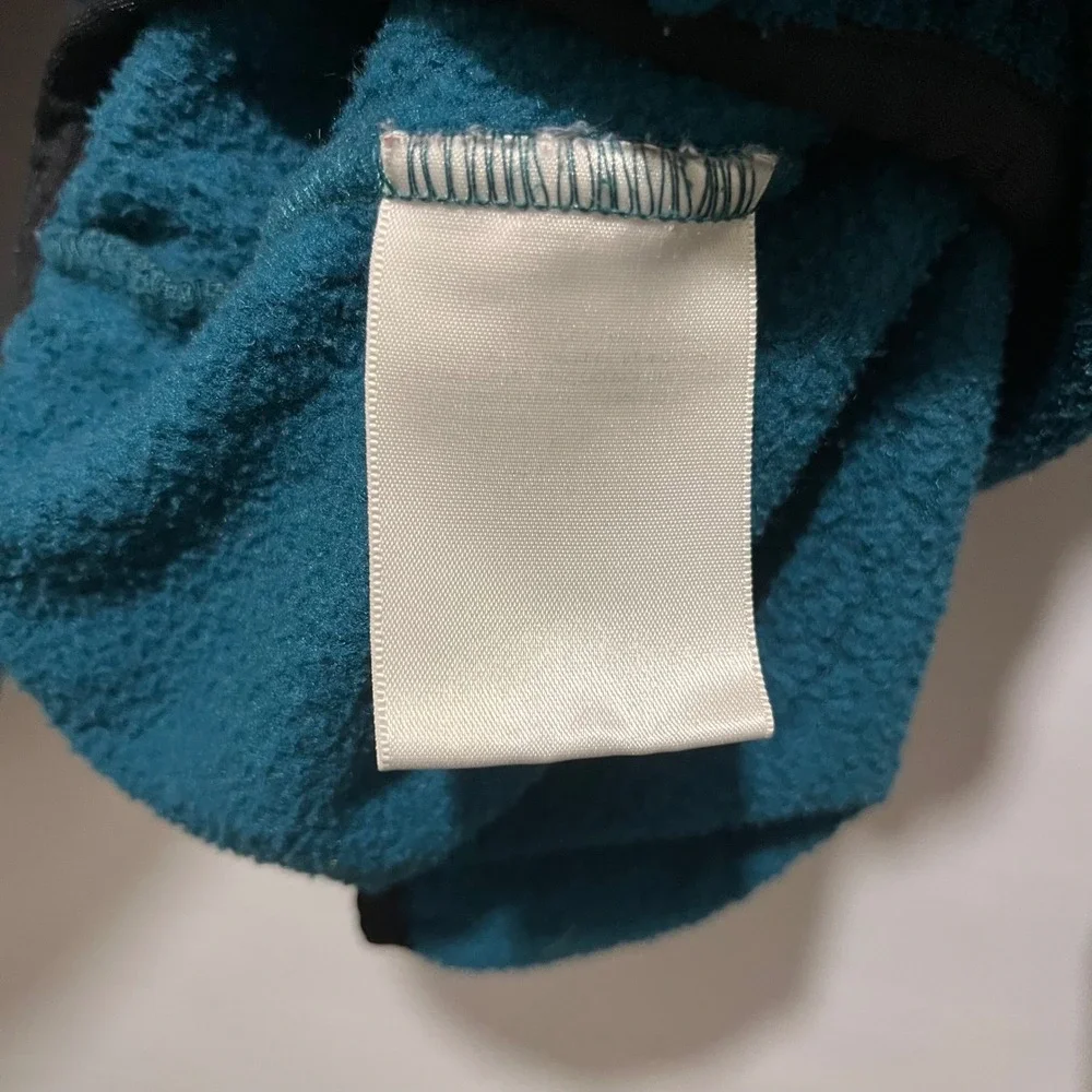 Vintage The North Face Fleece‎ Pullover 1/4 Zip Teal Blue Made in USA Size L